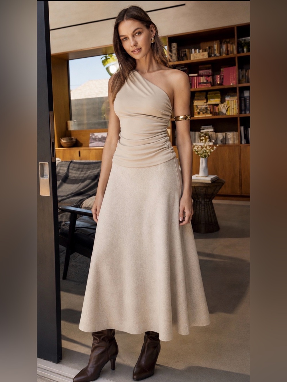 2Piece Set OGL Asymmetric Top and Midi Skirt